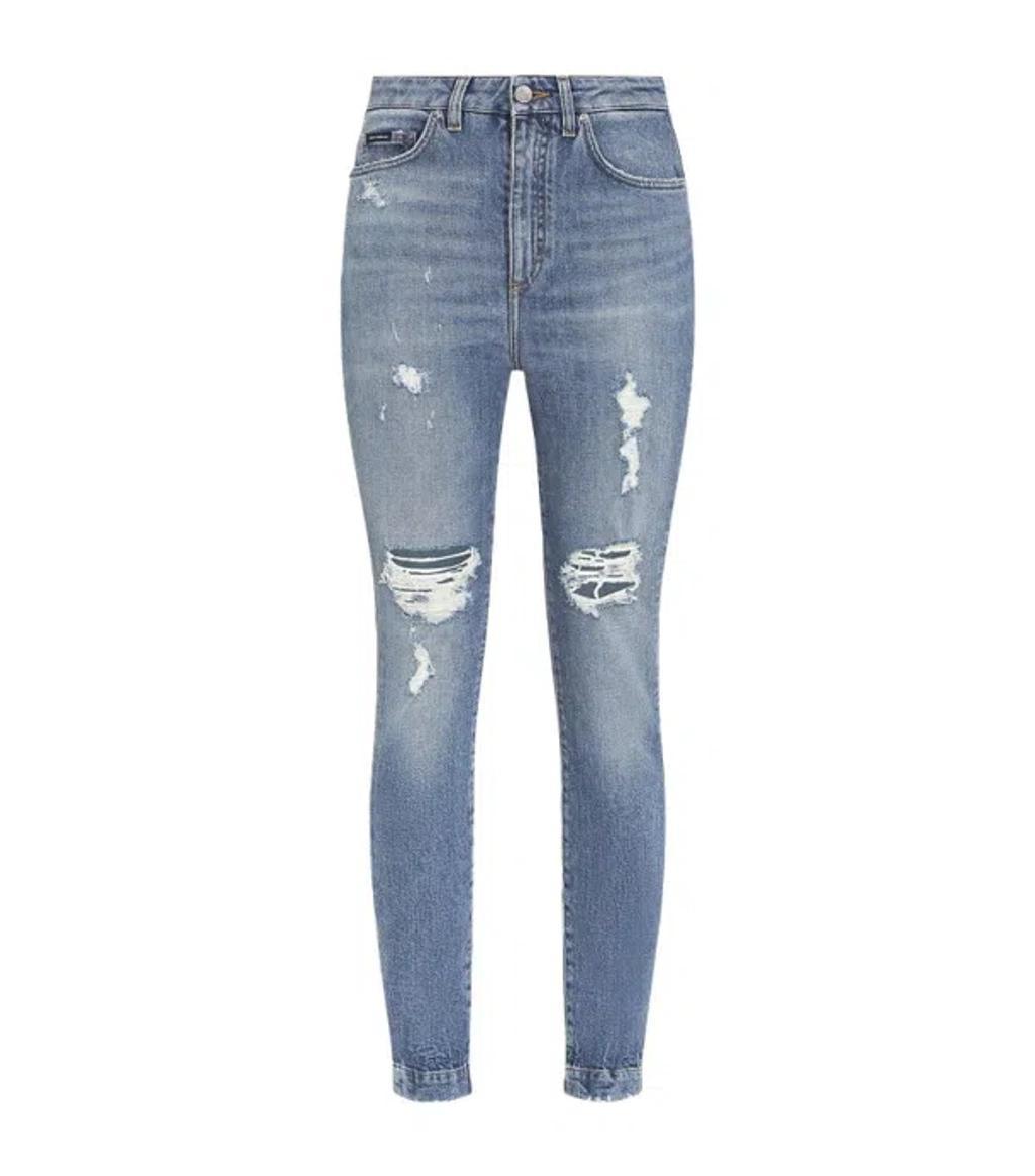 Distressed Slim Jeans In Multi product image