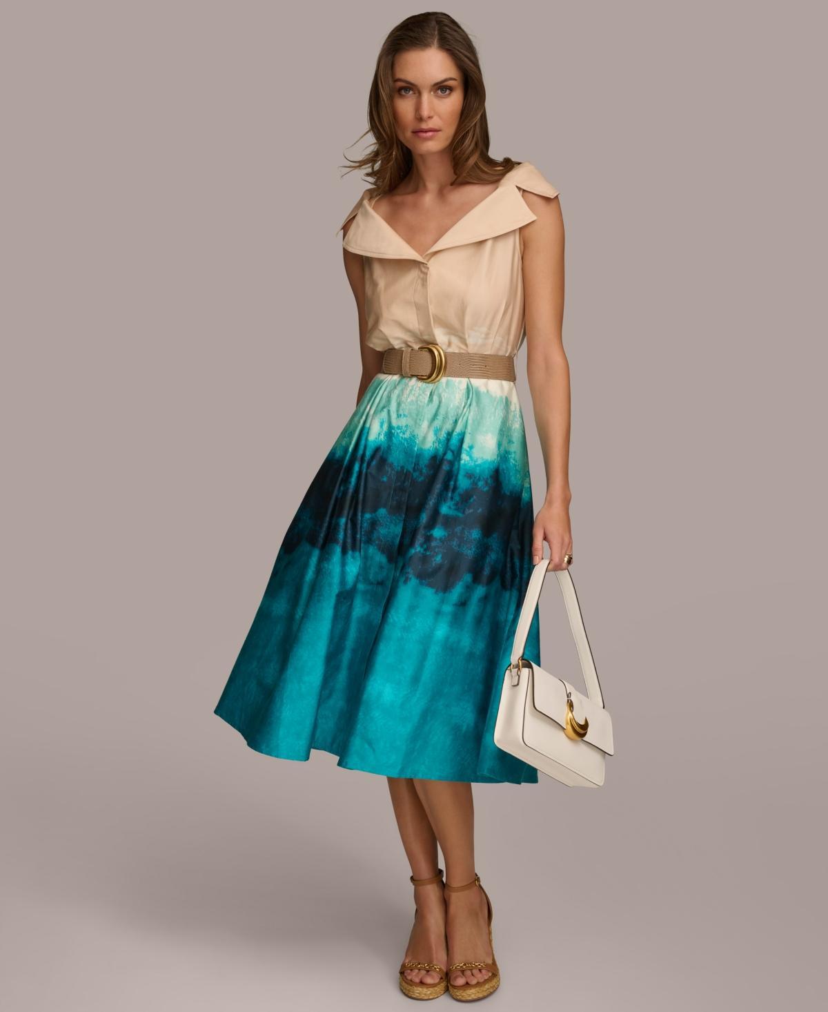 Donna Karan Womens Belted A-Line Dress Product Image