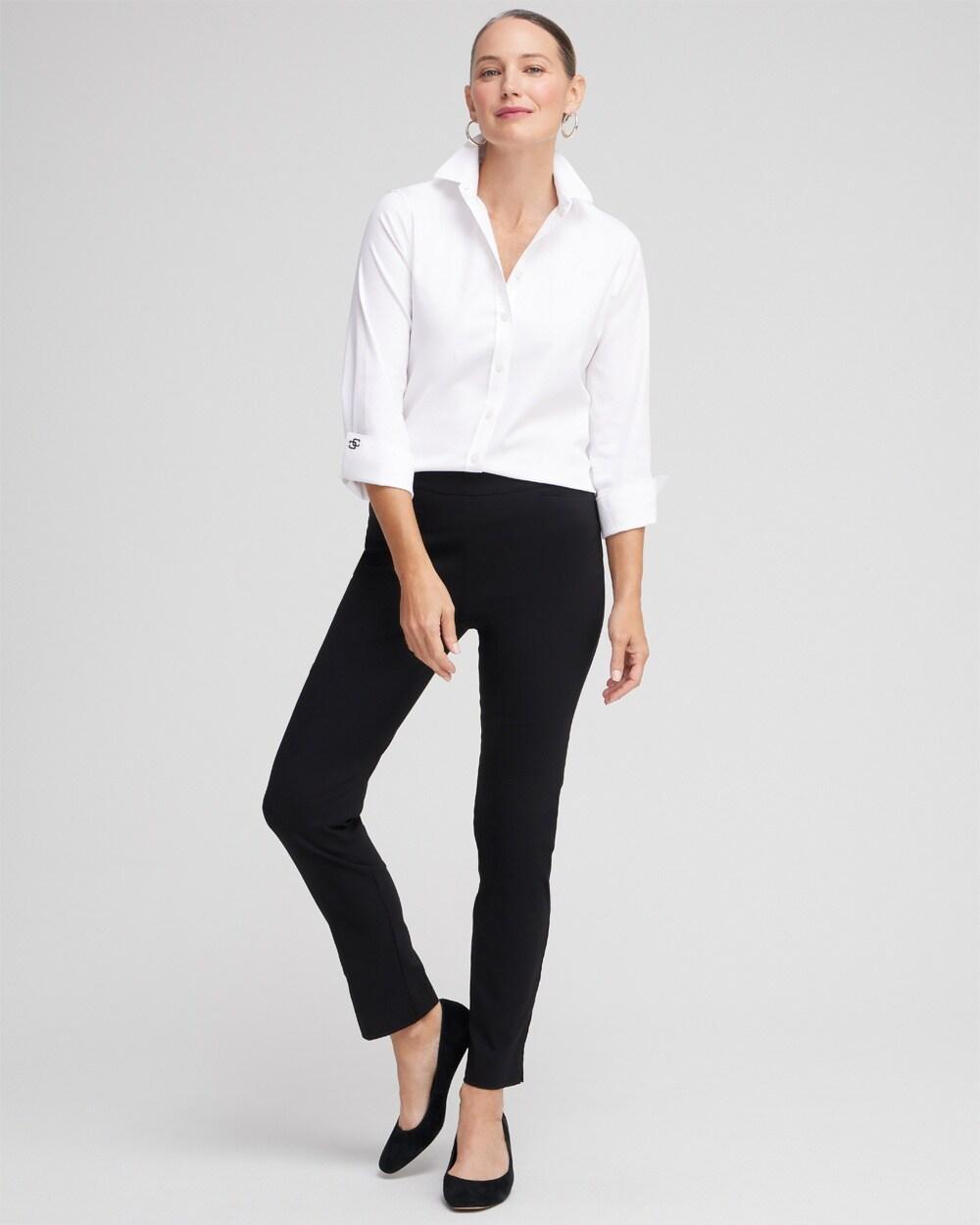 Petite Brigitte Basic Slit Ankle Pants Product Image