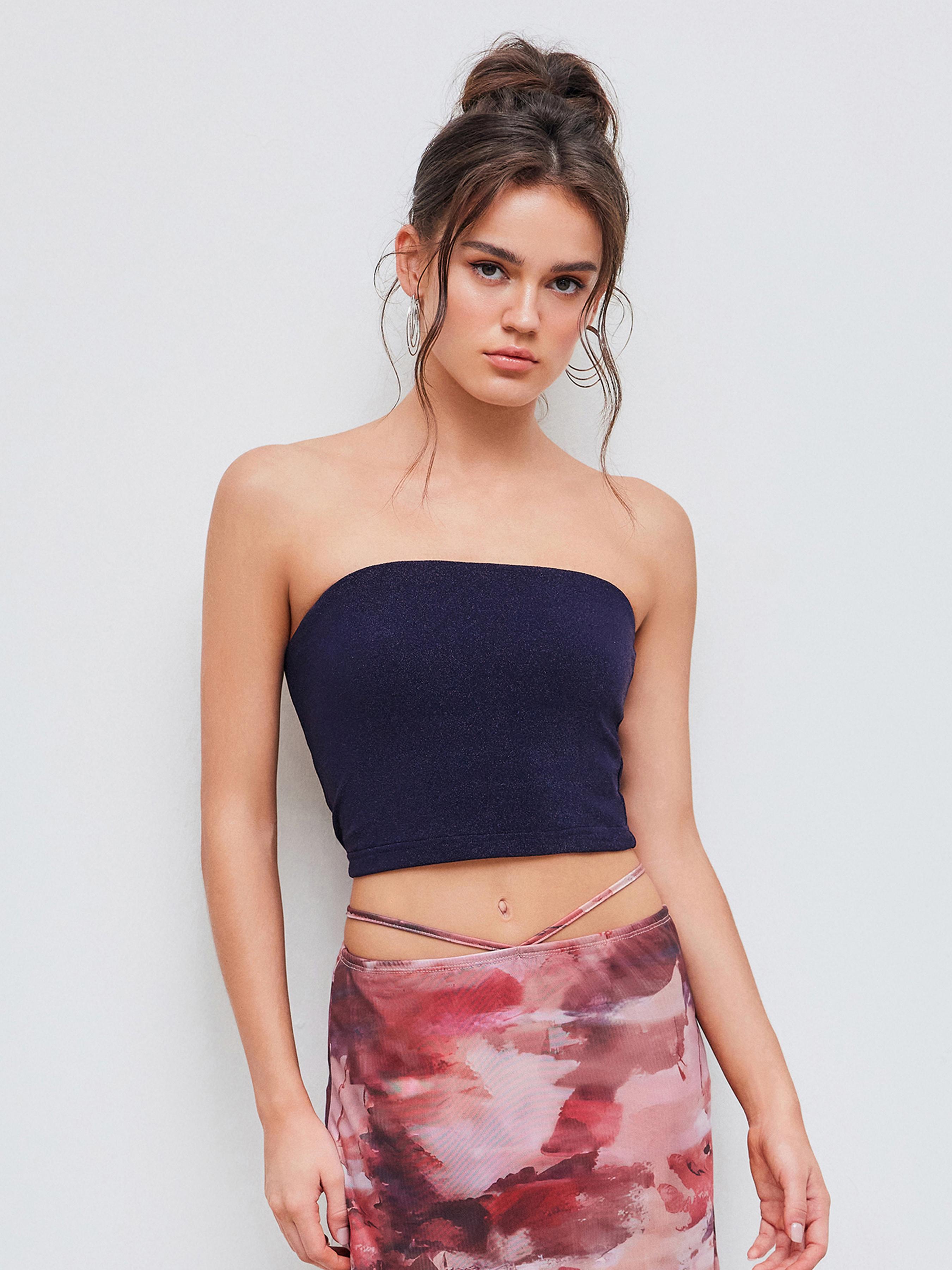 Solid Glitter Crop Tube Top product image