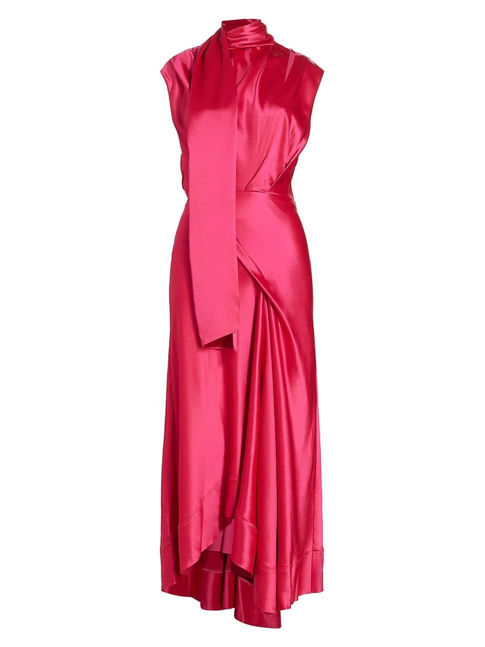 Womens Giles Asymmetric Satin Gown Product Image