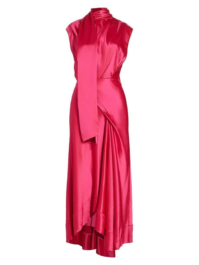 Womens Giles Asymmetric Satin Gown Product Image