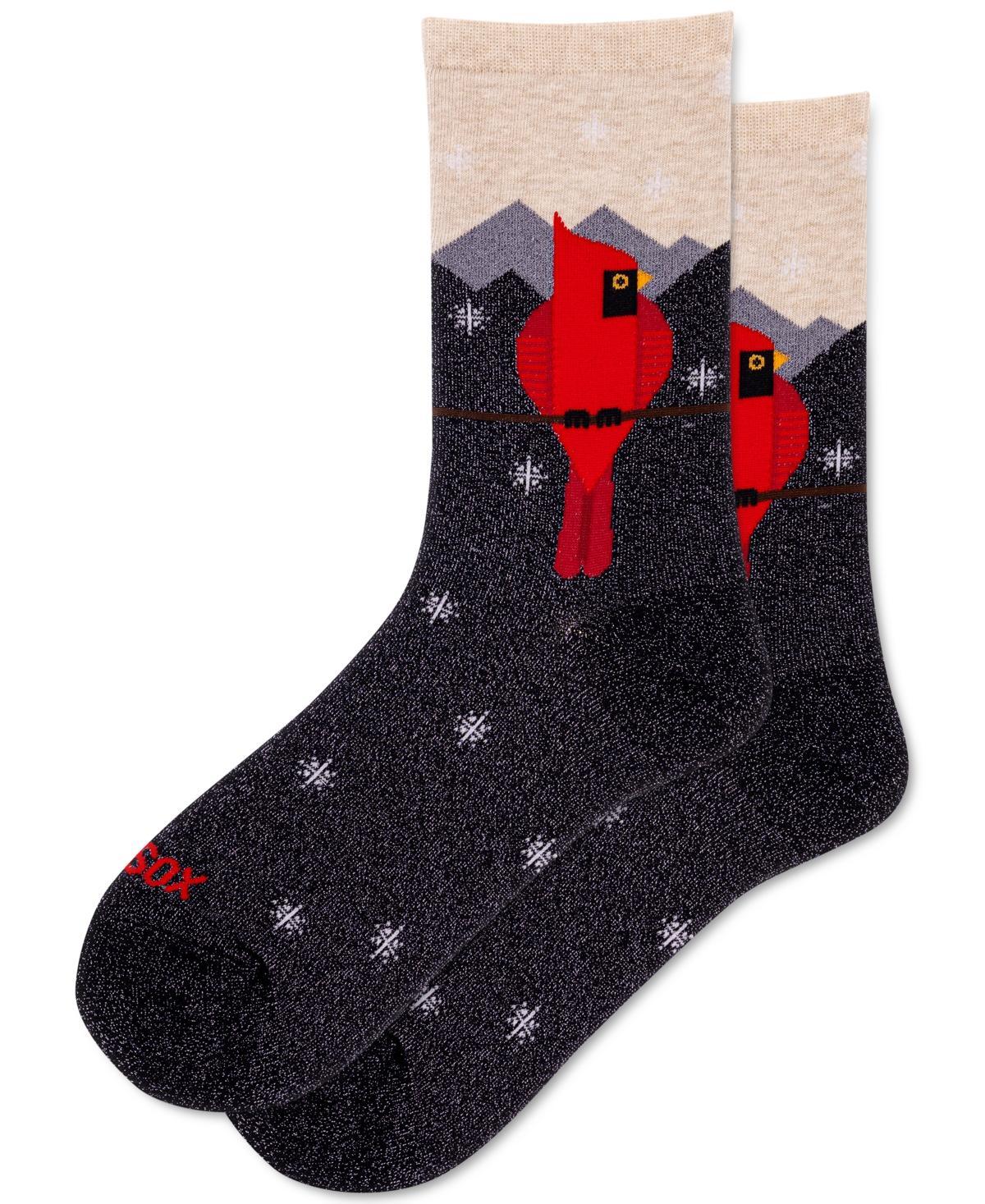 Hot Sox Womens Metallic Cardinal Crew Socks Product Image