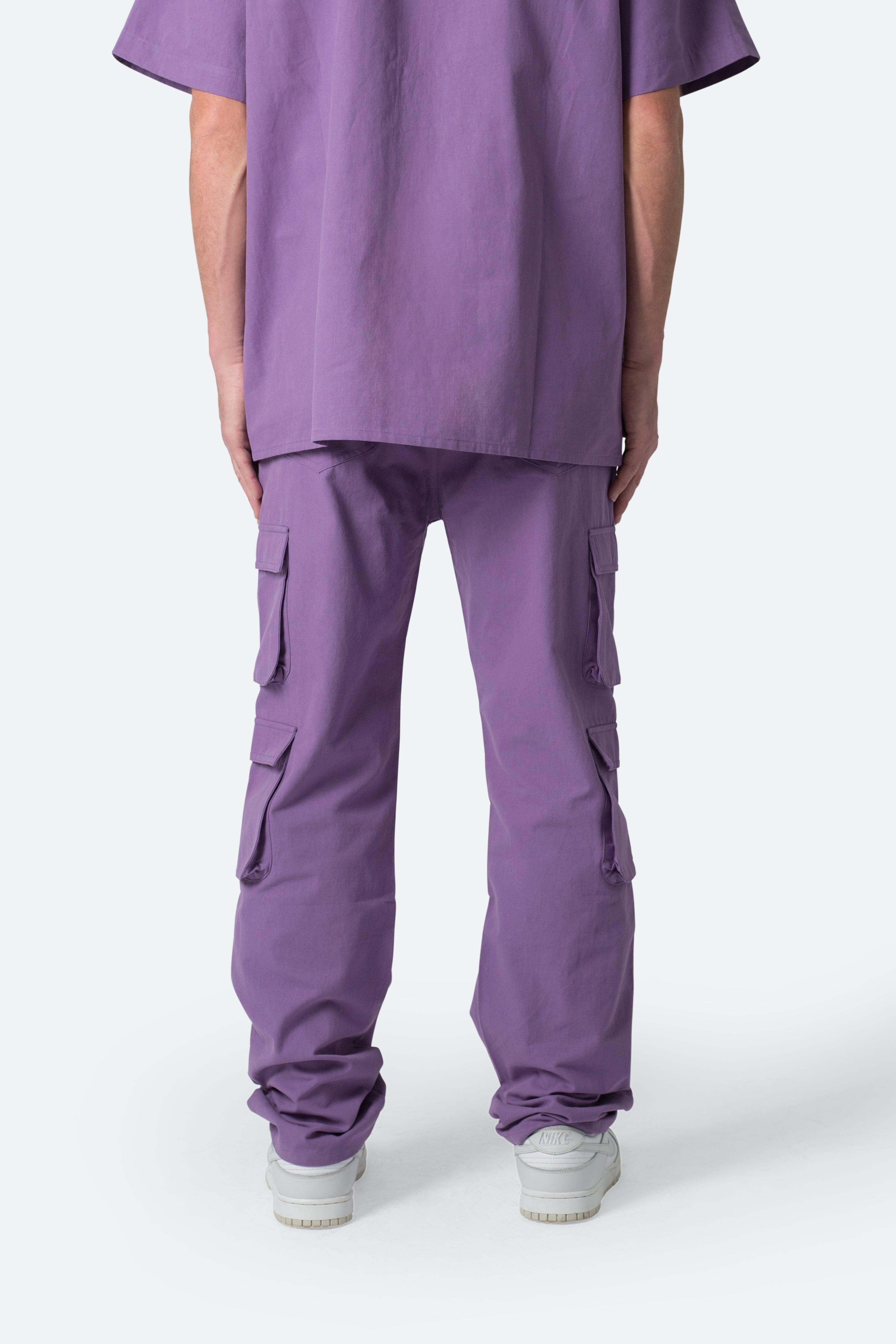 Cotton Cargo Pants - Purple Product Image