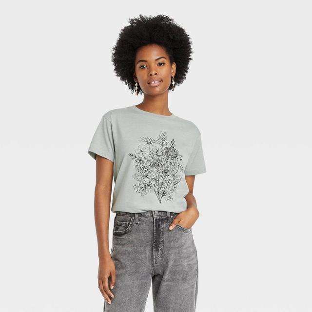 Women's Kindness Short Sleeve Graphic T-Shirt - Sage Green XL Product Image