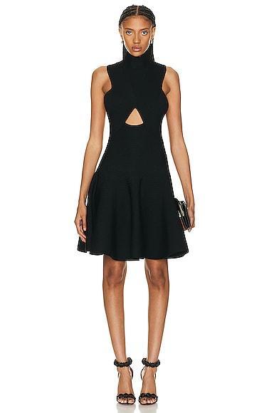 ALAÏA - Women's Circular Cutout Mini Dress - Black - FR 38 - Moda Operandi Product Image