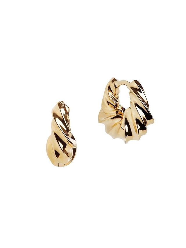 Womens 14K-Yellow-Gold Vermeil Mini Graduated Twist Hoop Earrings Product Image