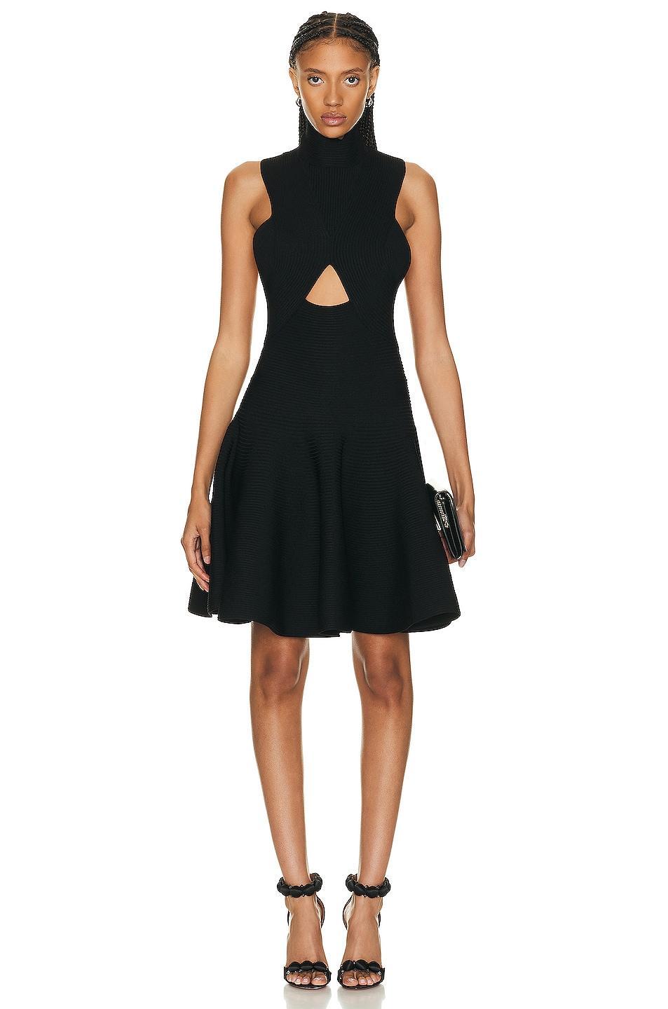 ALAÏA - Women's Circular Cutout Mini Dress - Black - FR 38 - Moda Operandi Product Image