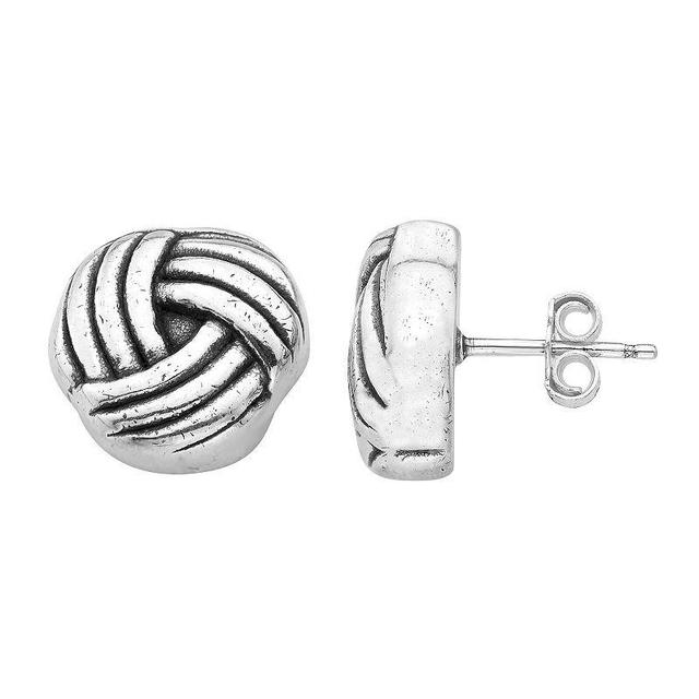 Sterling Silver Love Knot Stud Earrings, Womens Product Image