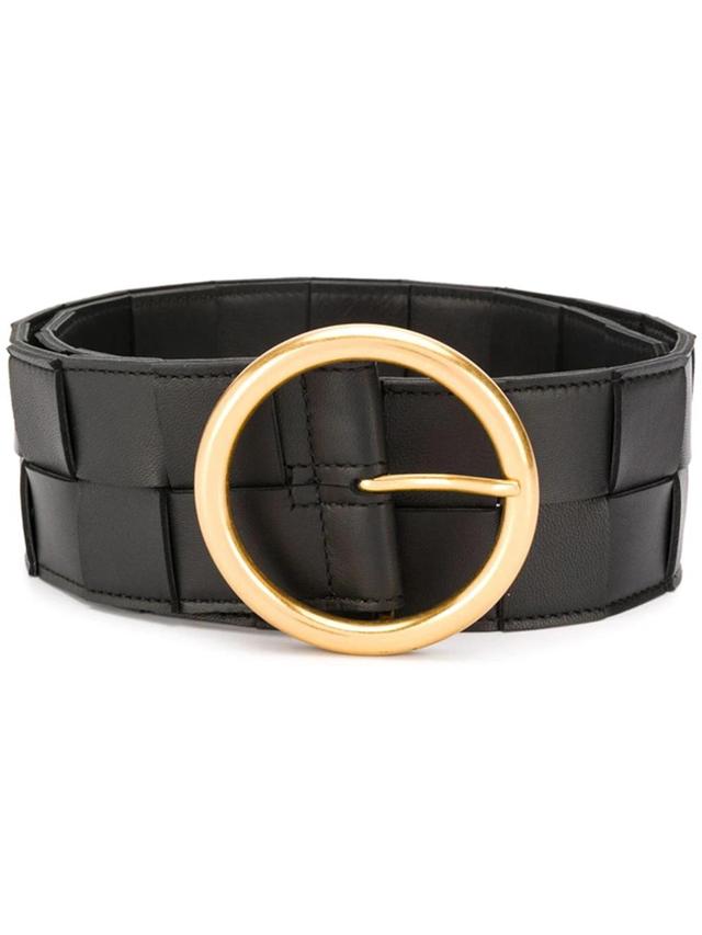 Intrecciato Leather Wide Belt In Black Product Image