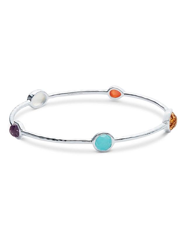 Womens Rock Candy Sterling Silver & Multi-Stone 5-Station Bangle Bracelet Product Image