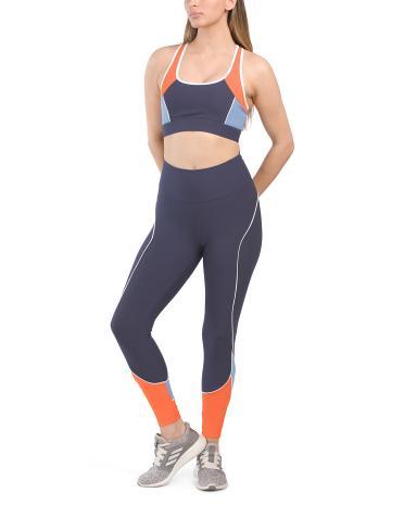 Racerback Panel Sports Bra And Leggings Set for Women Product Image