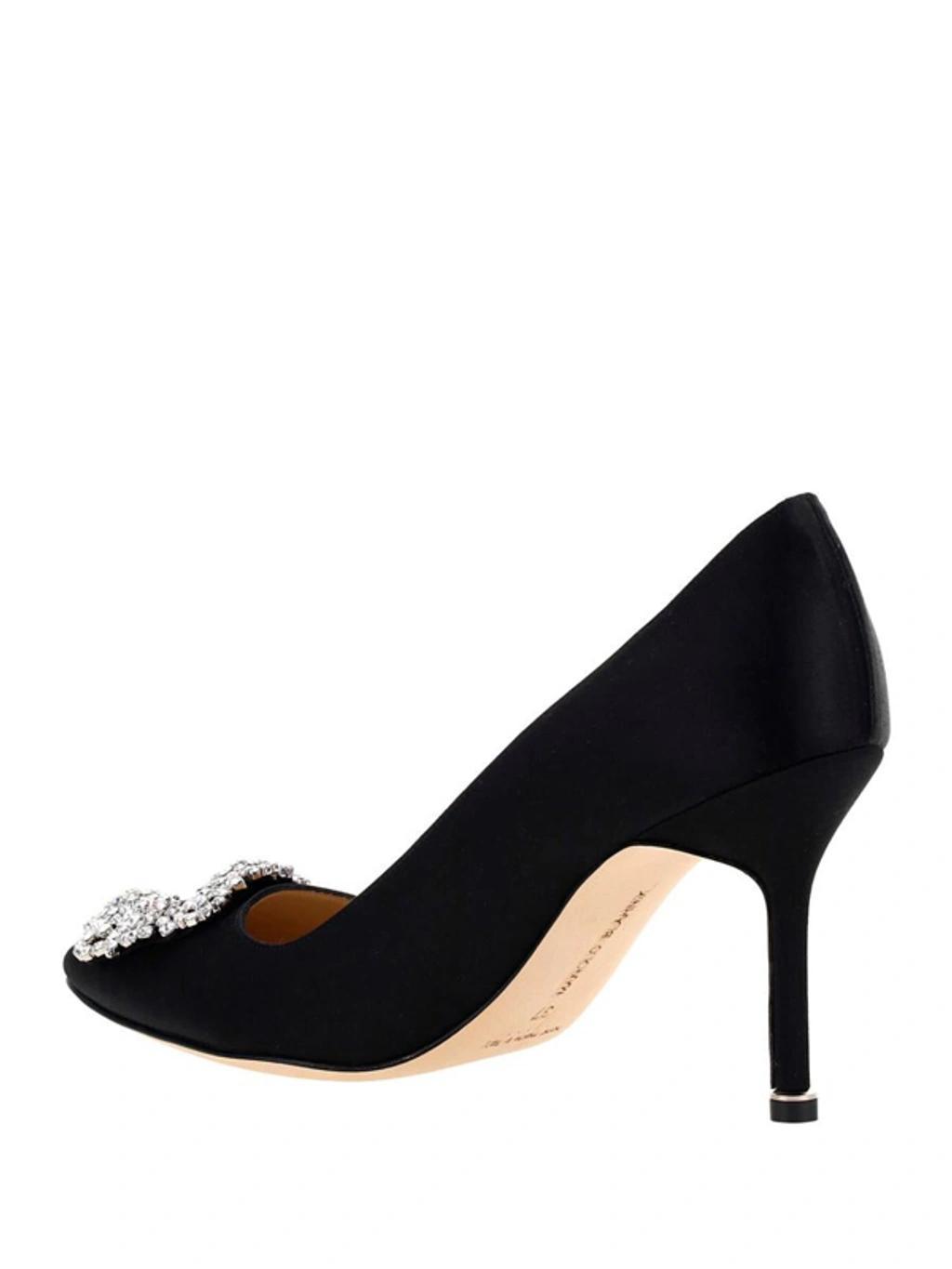 MANOLO BLAHNIK Hangisi 70mm Crystal-buckle Pumps In Black Product Image