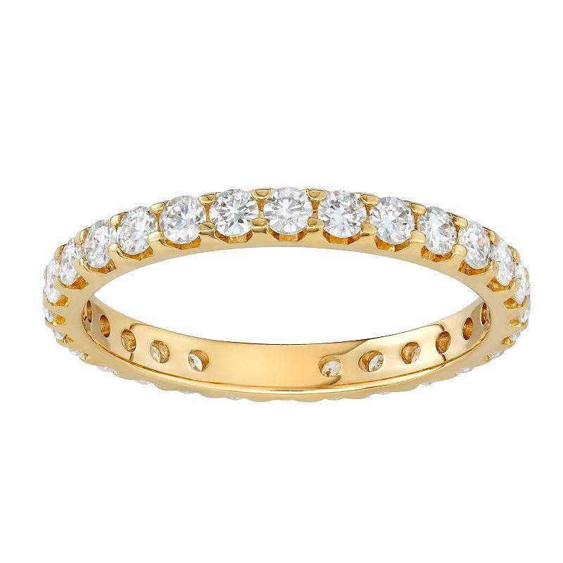 Charles & Colvard 14k Gold 1 Carat T.W. Lab-Created Moissanite Eternity Band, Womens Yellow Product Image