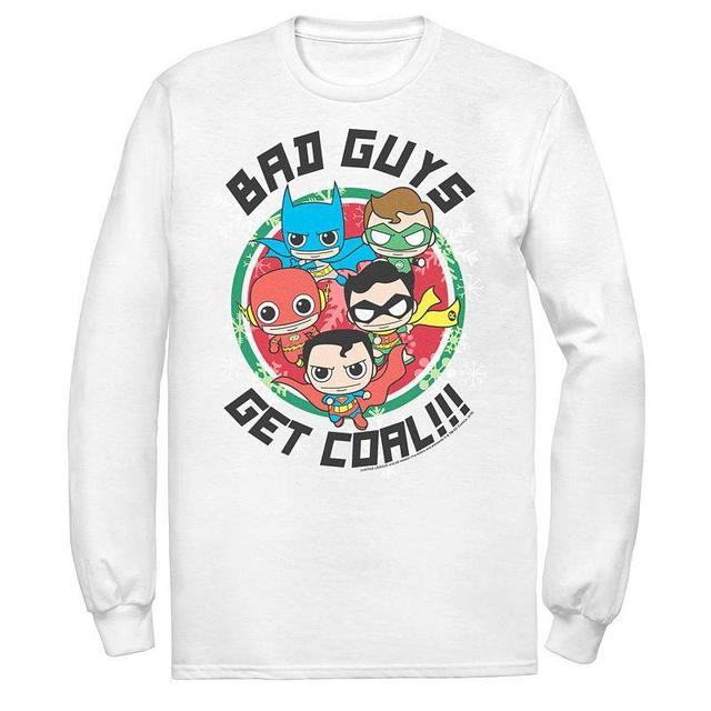 Mens DC Comics Justice League Bad Guys Get Coal Christmas Tee Product Image