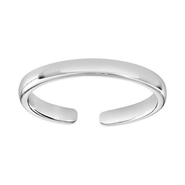 PRIMROSE Plated Sterling Silver Polished Band Toe Ring, Womens, Grey Product Image