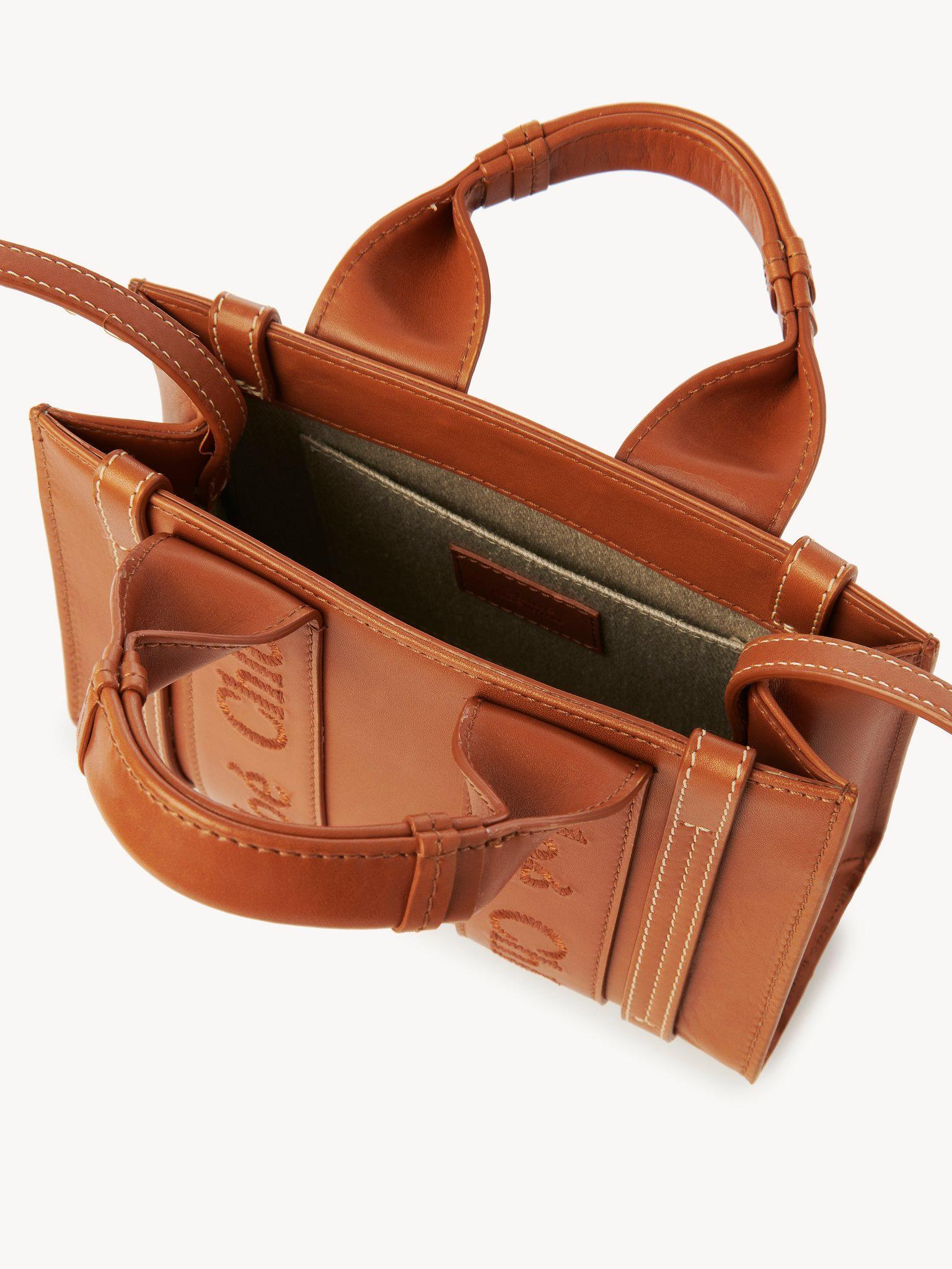 Mini Woody tote bag in soft leather Product Image