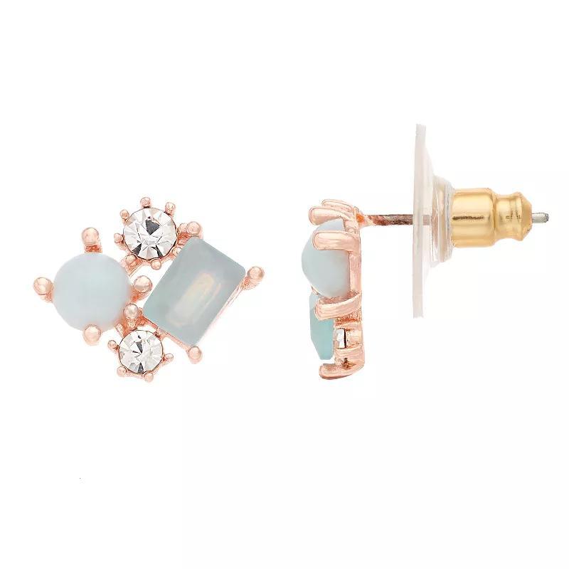 LC Lauren Conrad Simulated Opal Nickel Free Cluster Stud Earrings, Womens, Pink Product Image