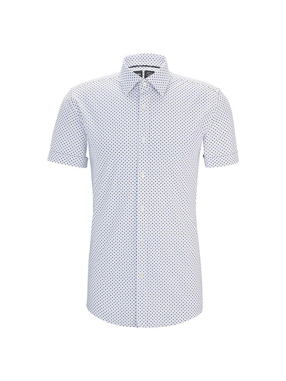 Mens Slim-Fit Shirt in Printed Performance-Stretch Fabric Product Image