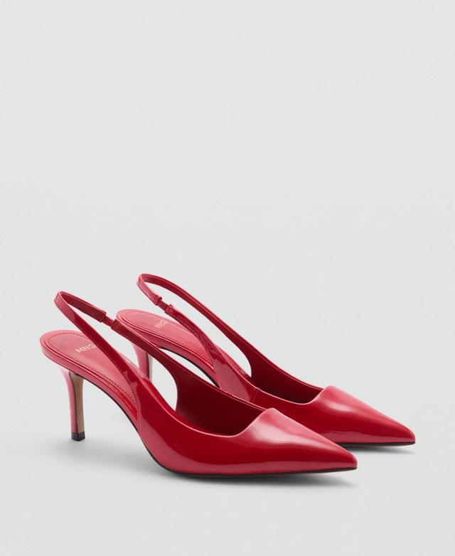 Mango Womens Patent Leather-Effect Heeled Shoes Product Image