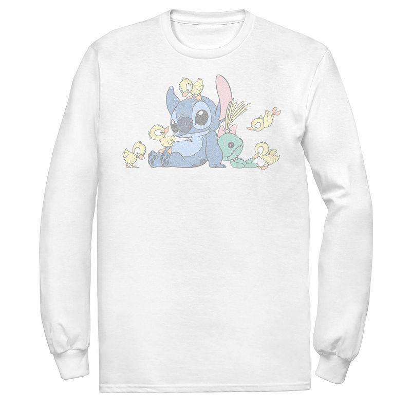 Disneys Lilo & Stitch Mens Ducky Kindness Stitch Long Sleeve Graphic Tee Product Image