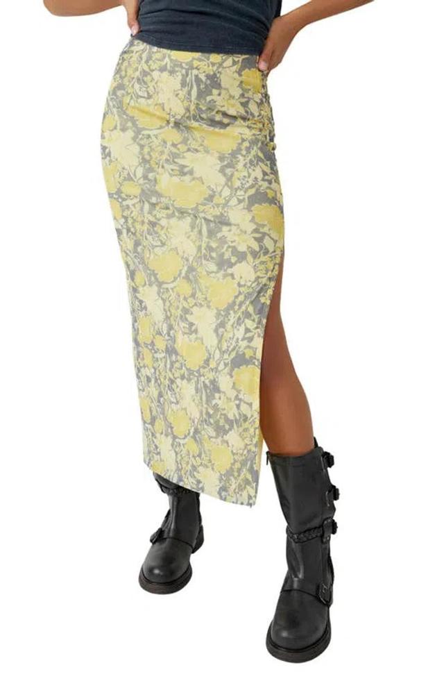 Rosalie Floral Print Mesh Skirt In Black Product Image