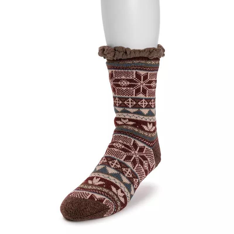 Mens MUK LUKS Cabin Socks Red Brown Product Image