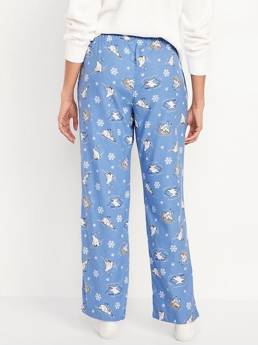 Mid-Rise Printed Flannel Pajama Pants Product Image