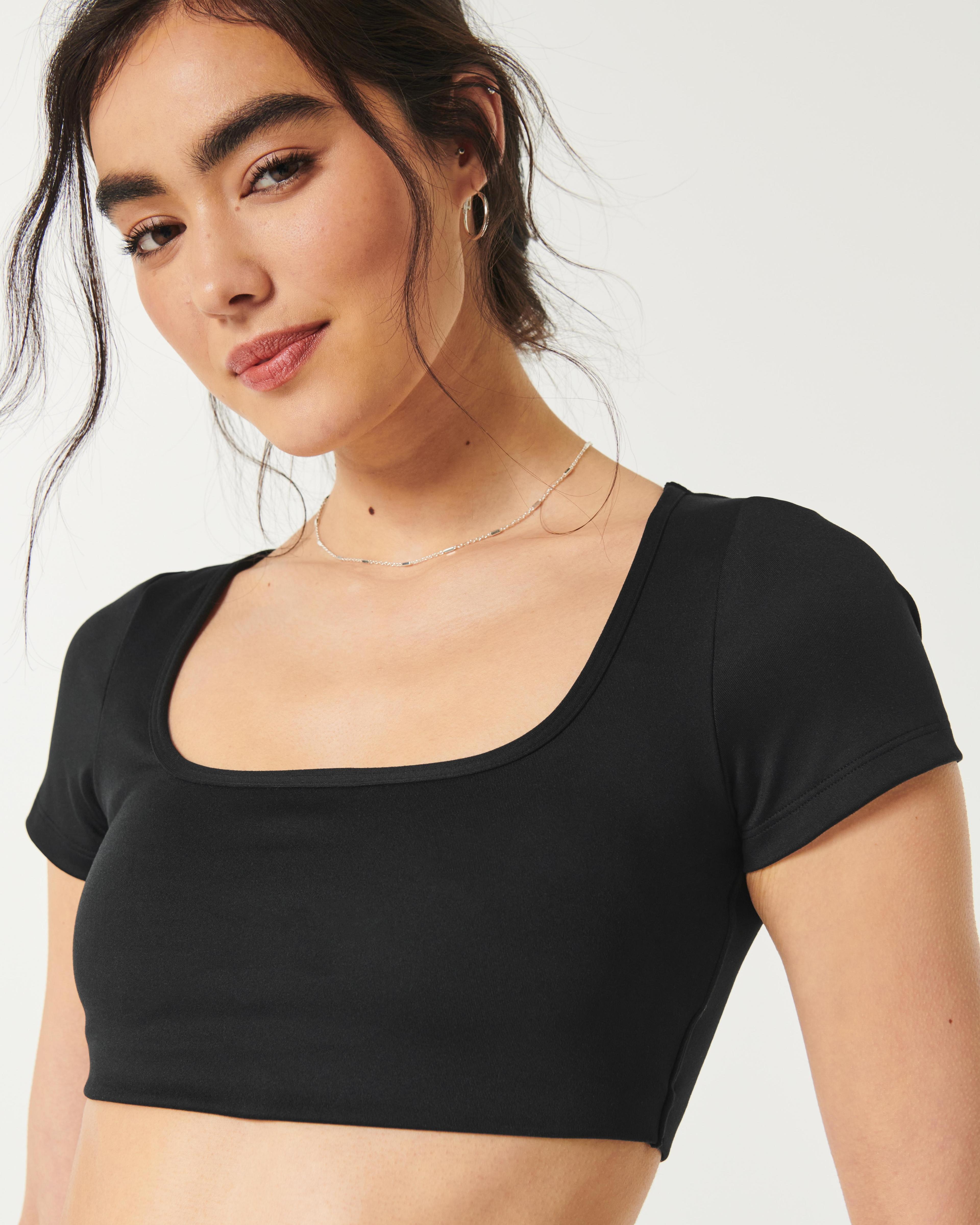 Gilly Hicks Active Recharge Crop Square-Neck Top Product Image