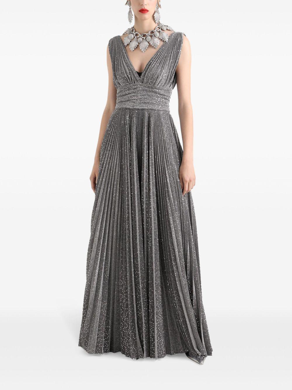 plissé-effect gown Product Image