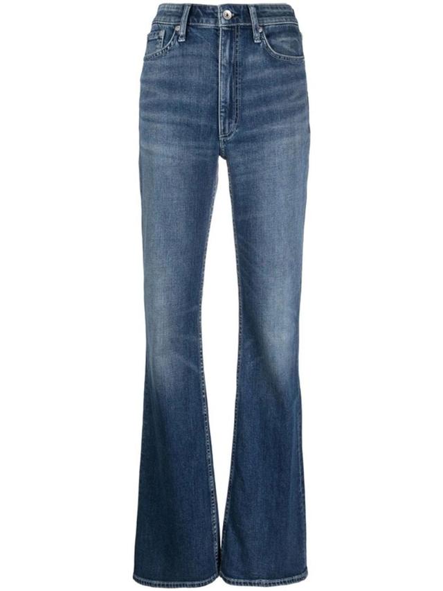 High-waisted Flared Jeans In Blue Product Image