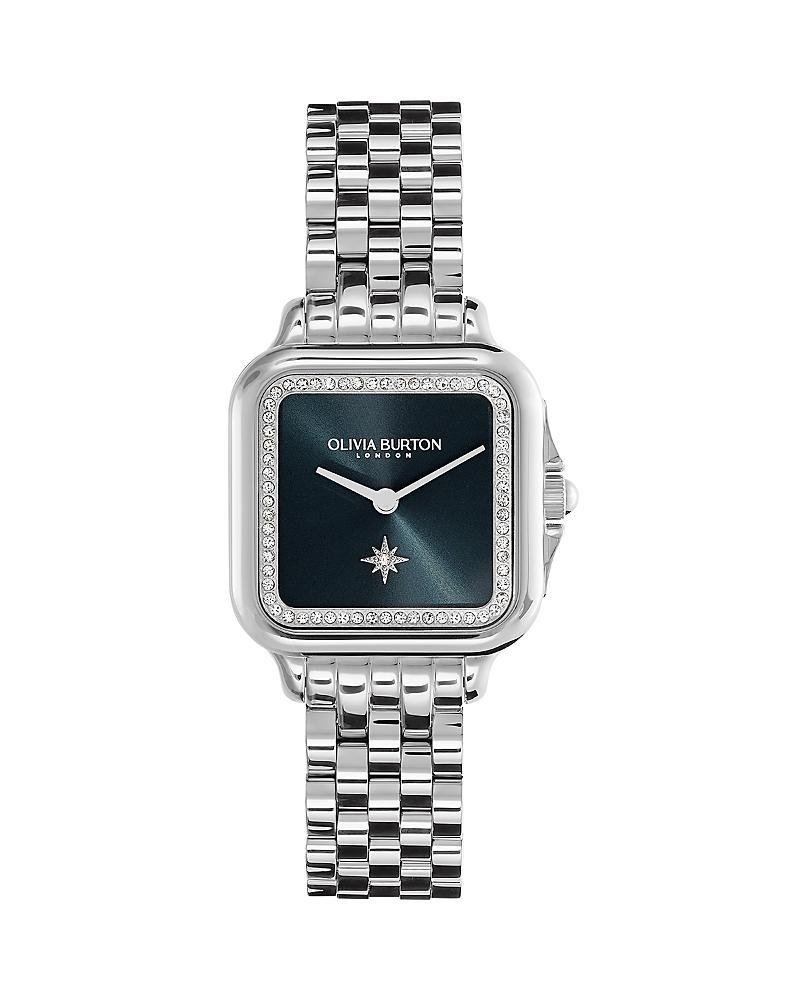 Olivia Burton Womens Soft Square Silver-Tone Stainless Steel Bracelet Watch 28mm Product Image