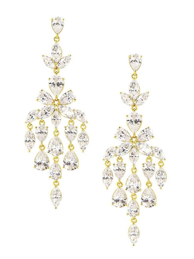 Womens Galore 18K Gold-Plated & Cubic Zirconia Chandelier Earrings Product Image