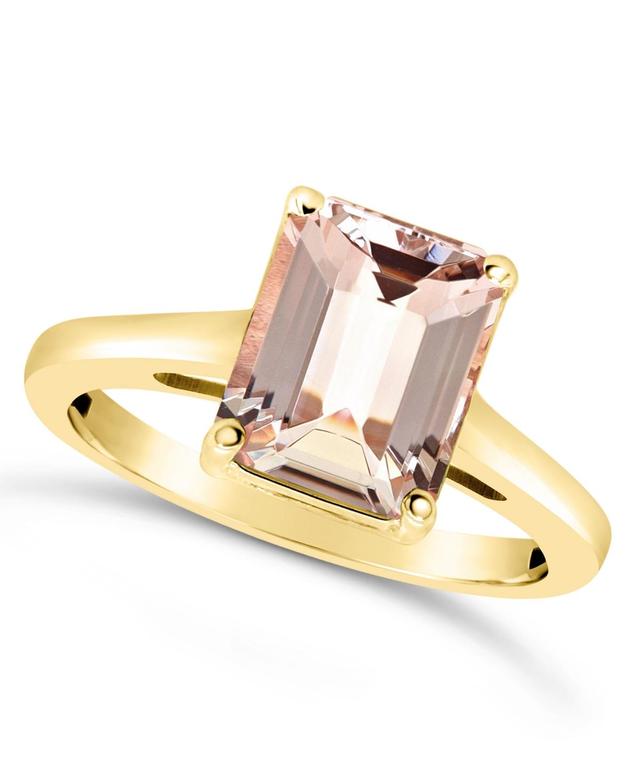 Alyson Layne 14k Gold Emerald Cut Morganite Solitaire Ring, Womens Product Image