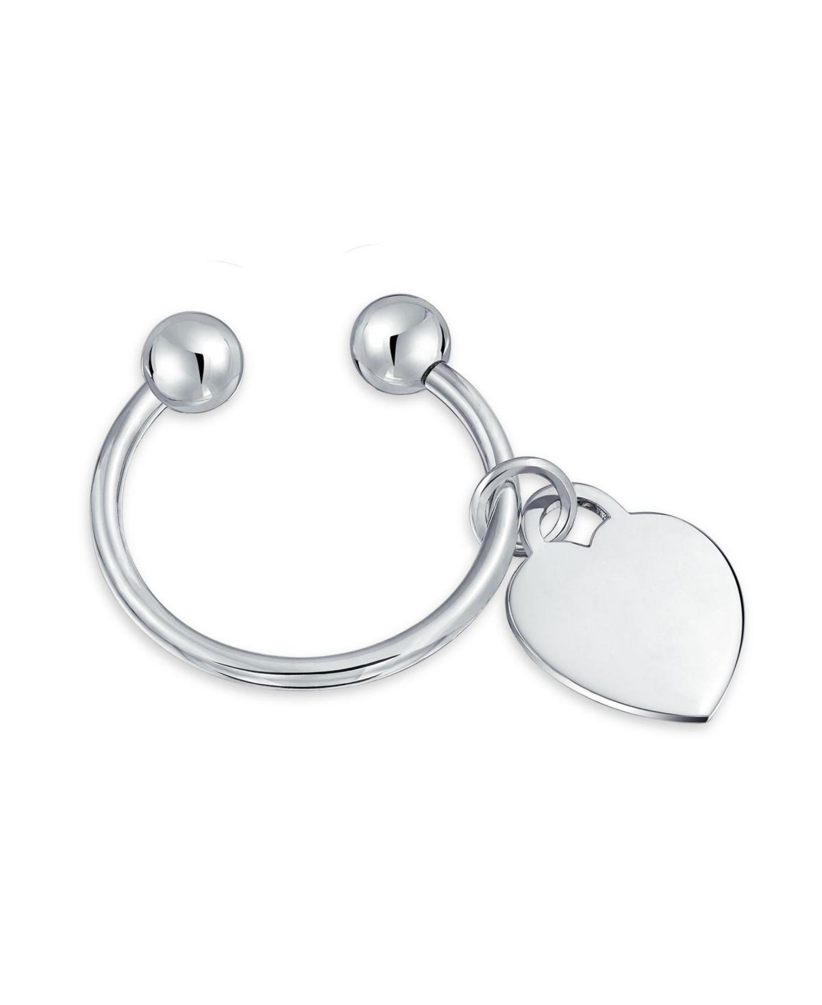 Bling Jewelry Heart Tag Id Keychain Ball Screw Tip Horseshoe Key Ring For Women Graduation Sterling Silver Product Image