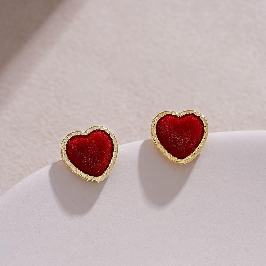 Heart Velvet Ear Stud Product Image