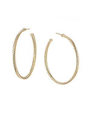 Womens Cablespira Hoop Earrings in 18K Yellow Gold Product Image