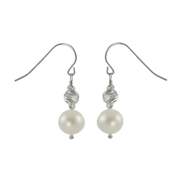 Sterling Silver Freshwater Cultured Pearl Bead Drop Earrings, Womens Product Image