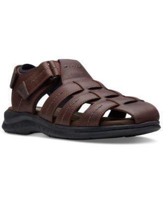 Clarks Mens Walkford Fish Tumbled Leather Sandals Mens Shoes Product Image