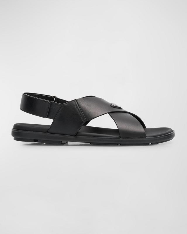 Mens Leather Crisscross Sport Sandals Product Image