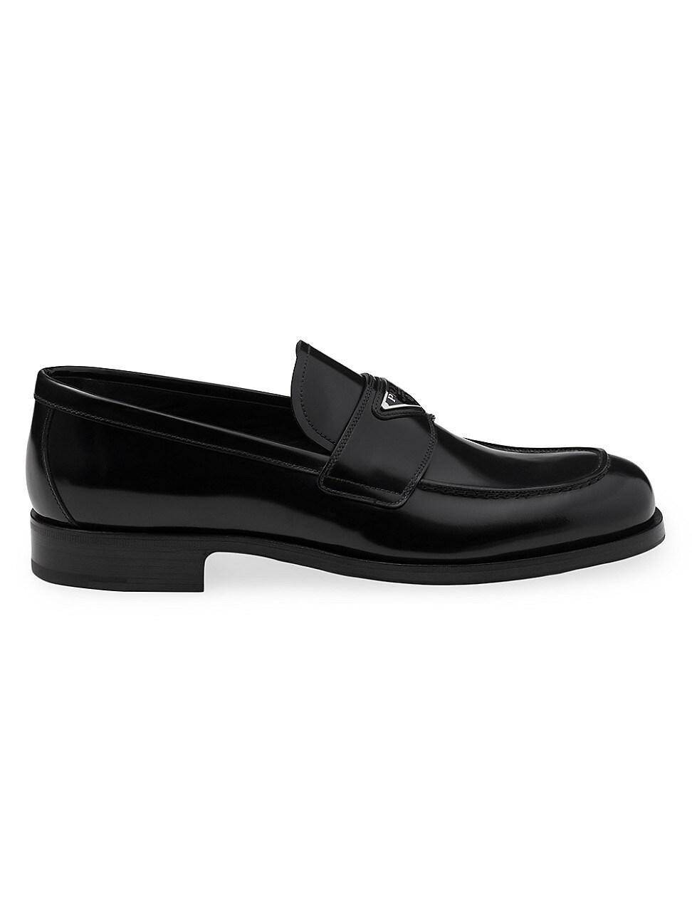 Mens Brushed Leather Loafers Product Image