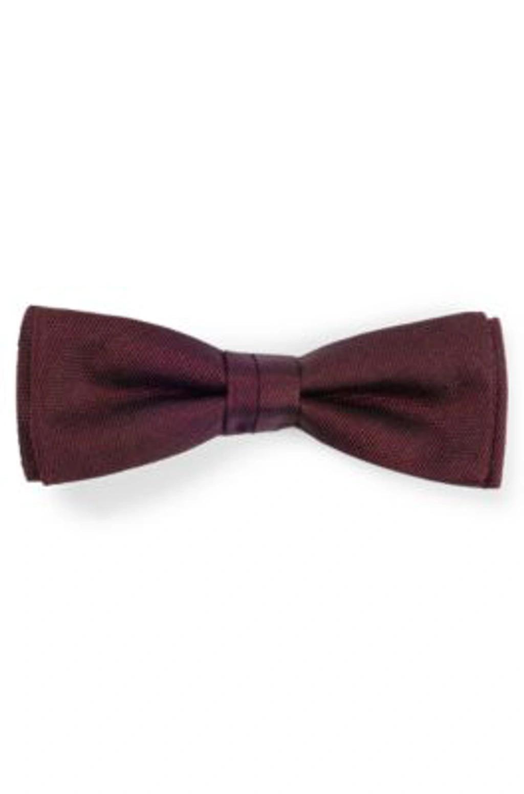 Italian-made Bow Tie In Silk Jacquard In Dark Red Product Image