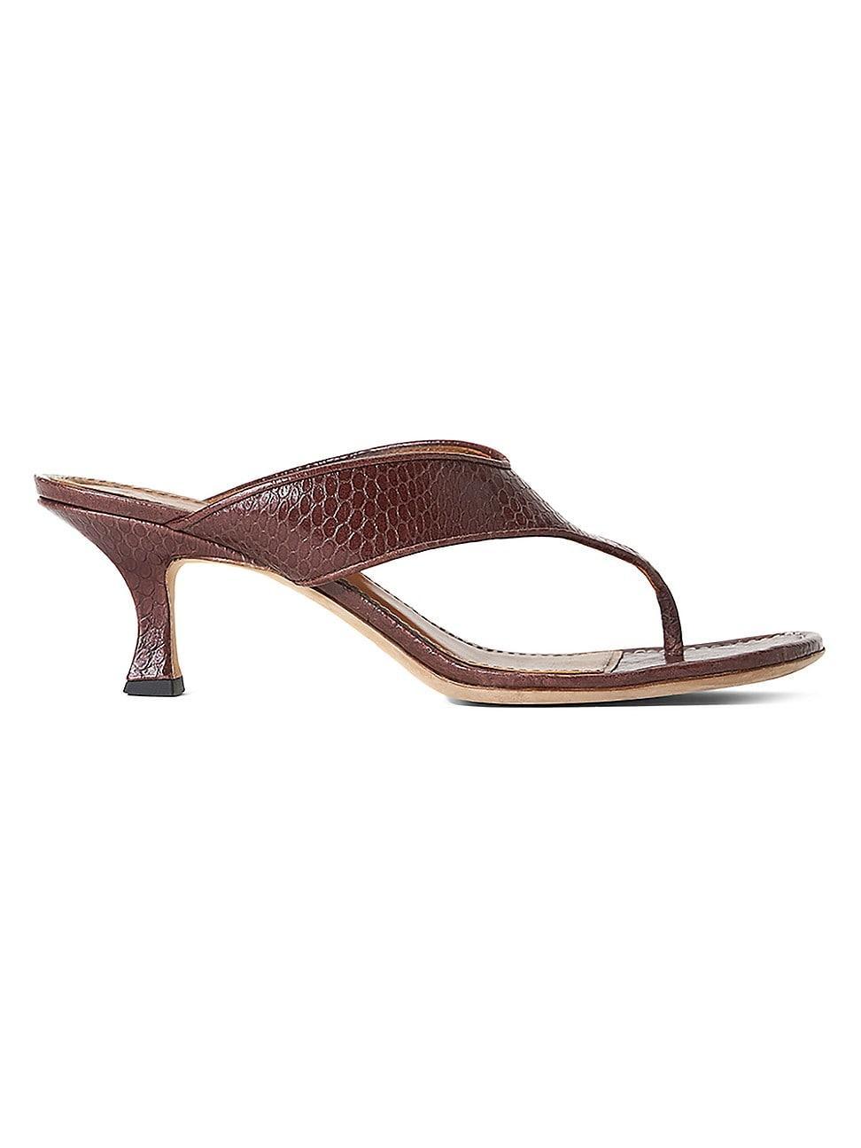 Womens Natalia 35MM Croc-Embossed Leather Sandals Product Image