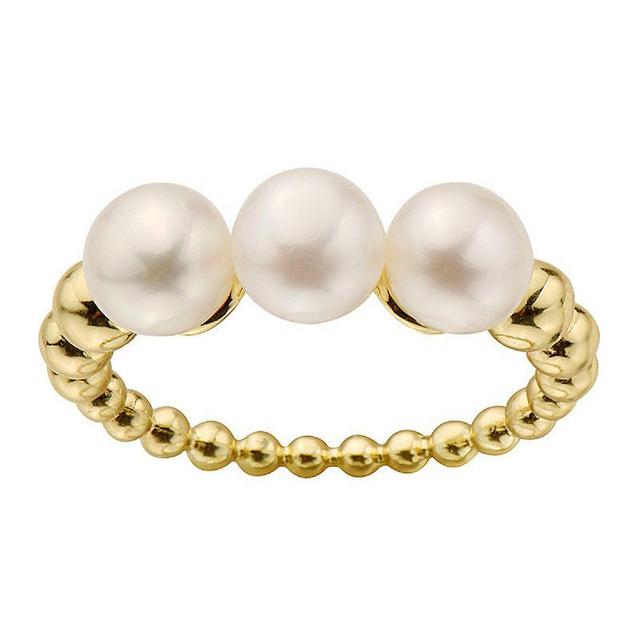 14k Gold Over Sterling Silver Freshwater Cultured Pearl Ring, Womens Gold Tone Product Image