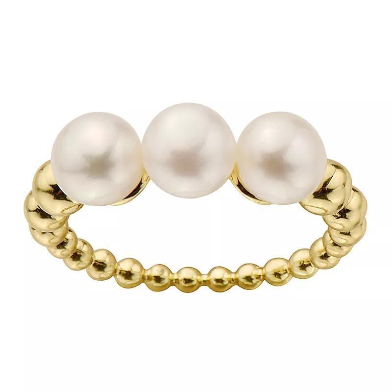 14k Gold Over Sterling Silver Freshwater Cultured Pearl Ring, Womens Gold Tone Product Image