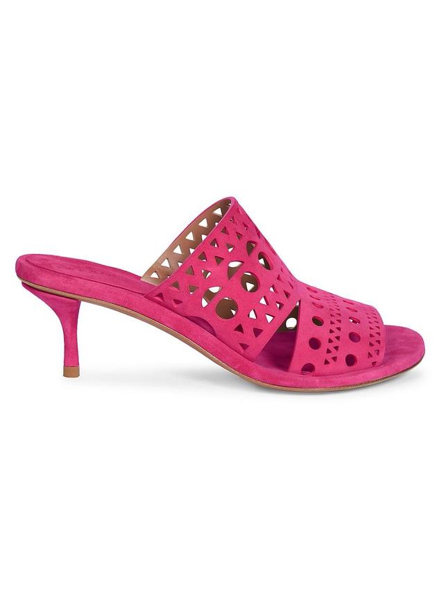 Womens 55MM Perforated Leather Mules Product Image