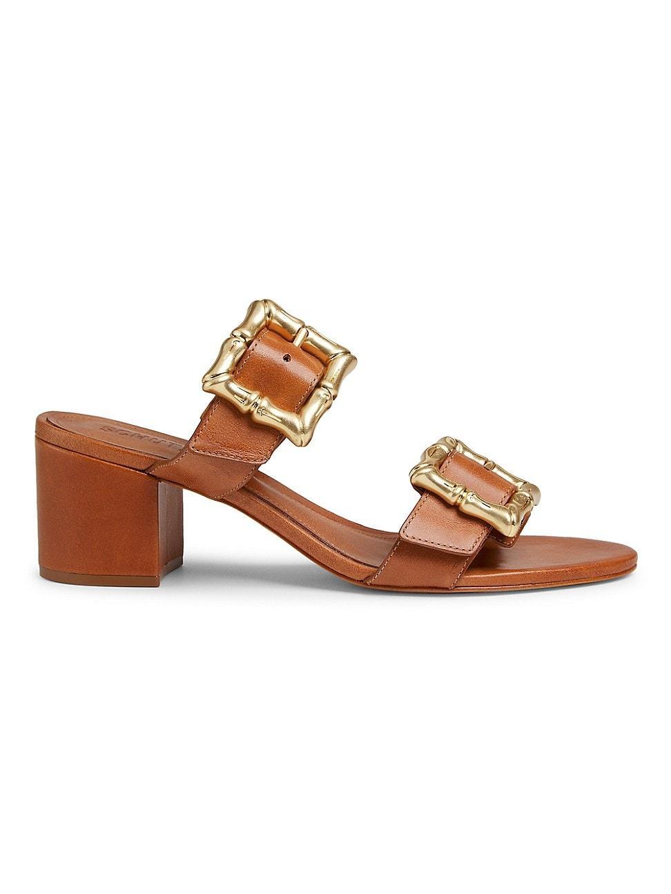 Womens Enola 63MM Leather Block-Heel Sandals Product Image