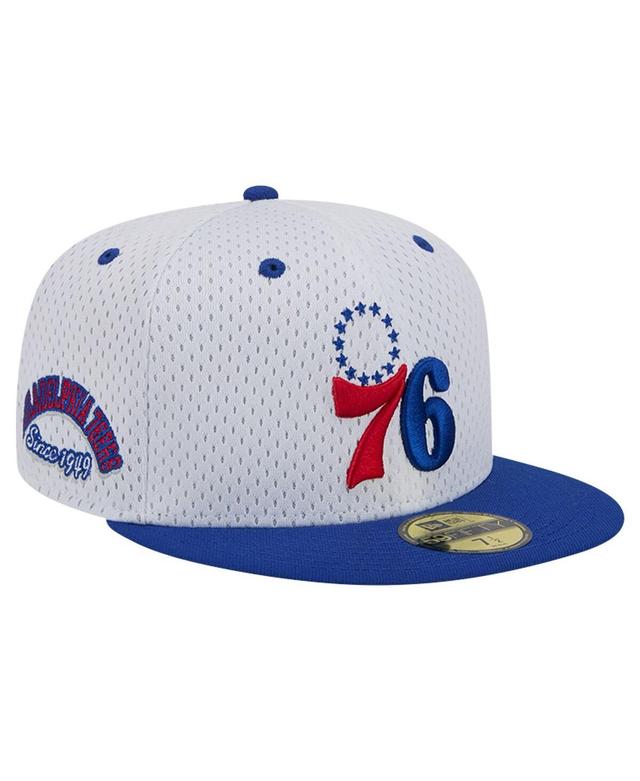 Mens New Era White Philadelphia 76ers Throwback 2Tone 59FIFTY Fitted Hat - White Product Image