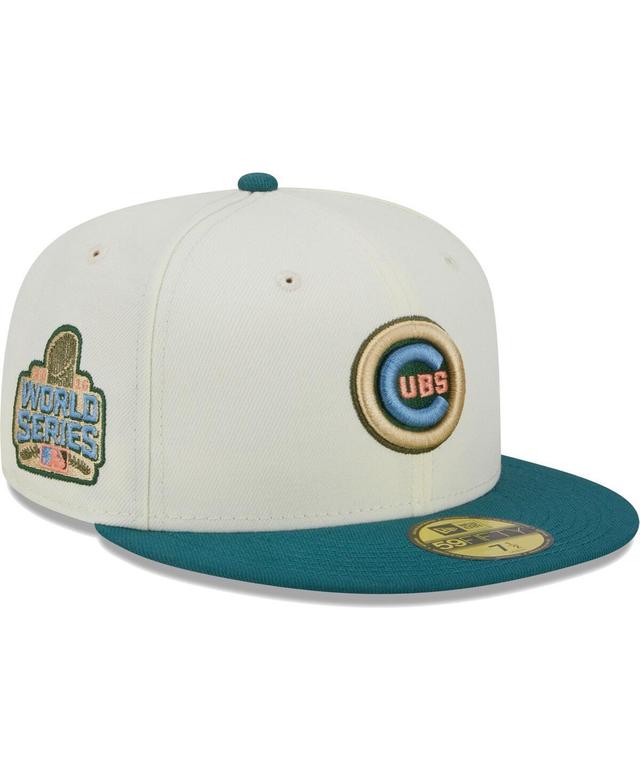 Mens New Era Cream Chicago Cubs Chrome Evergreen 59FIFTY Fitted Hat Product Image