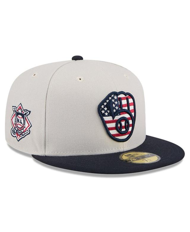 New Era Mens Black Milwaukee Brewers 2024 Fourth of July 59FIFTY Fitted Hat Product Image